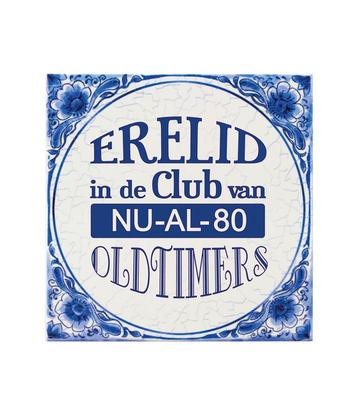 Delfts Blauw Tegel 80 Jaar 14,5cm disponible aux enchères