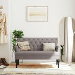 vidaXL Bankje met rugleuning 120x62x75,5 cm stof taupe, Huis en Inrichting, Verzenden, Nieuw
