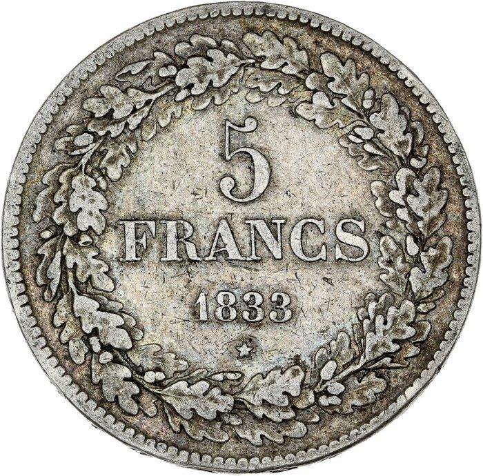 België. Leopold I. 5 Francs 1833 (Zonder minimumprijs), Postzegels en Munten, Munten | Nederland