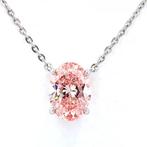 Halsketting Platina - 3.01ct. tw. Roze Diamant (Fancy