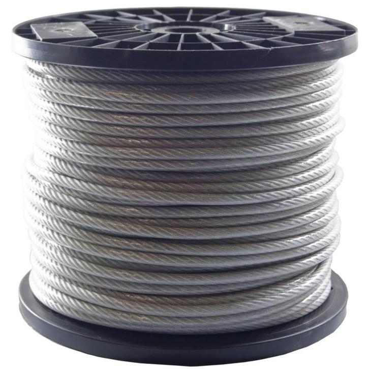 Staalkabels 5/6 mm geplastificeerd 100 meter, Tuin en Terras, Overige Tuin en Terras, Verzenden