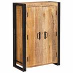 vidaXL Highboard met Deuren Bruin Massief Ruw Mangohout en, Huis en Inrichting, Kasten | Dressoirs, Verzenden, Nieuw