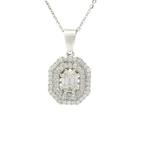Ketting met hanger - 18 karaat Witgoud -  0.52ct. tw., Handtassen en Accessoires