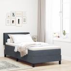 vidaXL Boxspring Bed met Matras Donkergrijs 90x200 cm, Huis en Inrichting, Slaapkamer | Bedden, Verzenden, Nieuw
