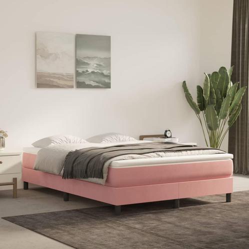 vidaXL Pocketveringmatras 140x190x20 cm fluweel roze, Huis en Inrichting, Slaapkamer | Matrassen en Bedbodems, Nieuw, Verzenden