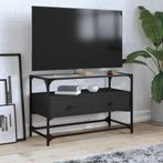 vidaXL Tv-meubel met glazen blad 80x35x51 cm bewerkt hout, Huis en Inrichting, Verzenden, Nieuw