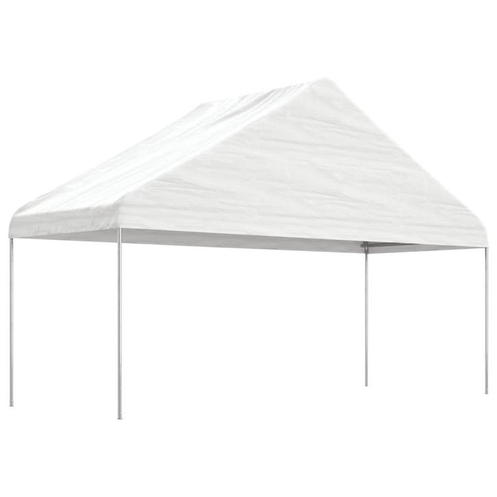 vidaXL Prieel met dak 5,88x2,23x3,75 m polyetheen wit, Tuin en Terras, Partytenten, Nieuw, Verzenden