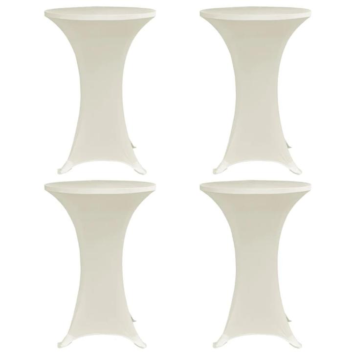 vidaXL Statafelhoes 4 st stretch Ø70 cm crème, Tuin en Terras, Tuinmeubel-accessoires, Nieuw, Verzenden