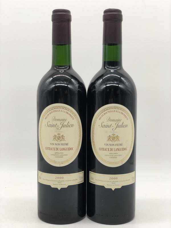 2 x 75cl Domaine St.Julien Languedoc 2000 (rood), Verzamelen, Wijnen, Frankrijk, Rode wijn, Nieuw, Ophalen of Verzenden