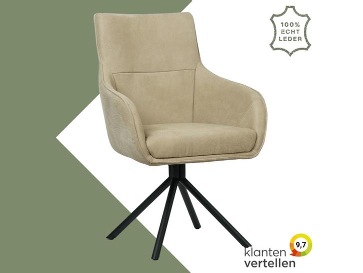 Leren draaibare eetkamerstoel Fancy, Huis en Inrichting, Barkrukken, Nieuw, 1 kruk, Leer, 90 cm of meer, Ophalen of Verzenden