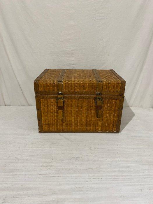 Opbergkoffer - Rattan, Leder, Messing, Antiek en Kunst, Kunst | Designobjecten