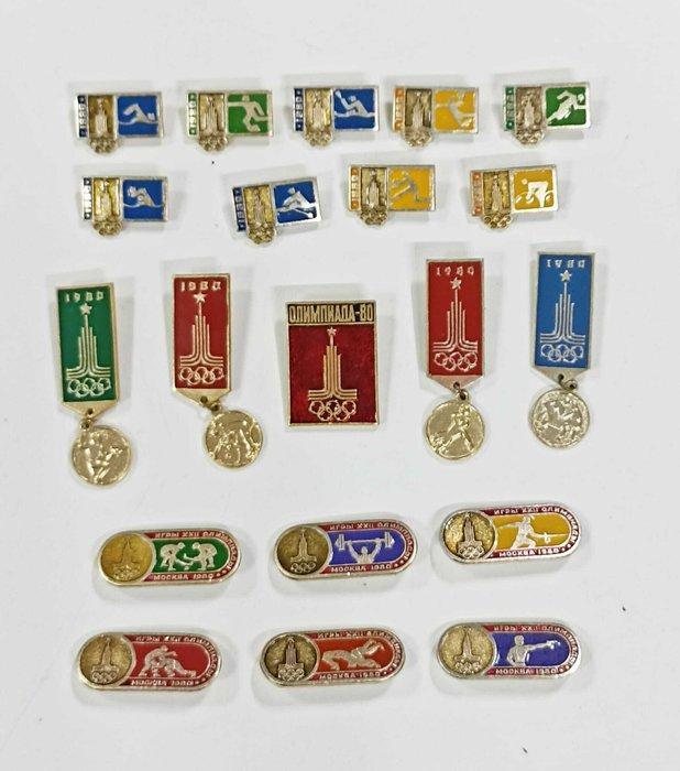 Écussons Moscow 1980 Olympic games Badges - Russie - Fin du, Verzamelen, Overige Verzamelen