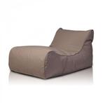 Luxe outdoor relax poef - bruin - wasbare polyester hoes, Huis en Inrichting, Zitzakken, Ophalen of Verzenden, Nieuw
