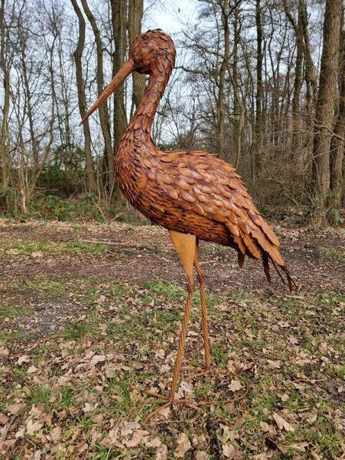 Sculpture, Grote kraanvogel - 110 cm - Fer, Métal, Antiek en Kunst, Curiosa en Brocante