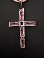 Beeld, Swarovski collier kruis - 5.7 cm - Metaal, Kristal, Antiek en Kunst