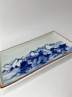 Oude Imari-servies Blauw en wit Landschap Lange Plaat -
