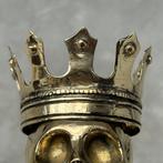 sculptuur, Bronze Statue of A King Skull - 21 cm - Brons