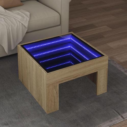 vidaXL Salontafel met Infinity LED 50x50x30 cm sonoma, Huis en Inrichting, Tafels | Salontafels, Nieuw, Verzenden