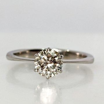 Zonder Minimumprijs - Ring - 14 karaat Witgoud -  0.72ct., Handtassen en Accessoires, Ringen, Nieuw