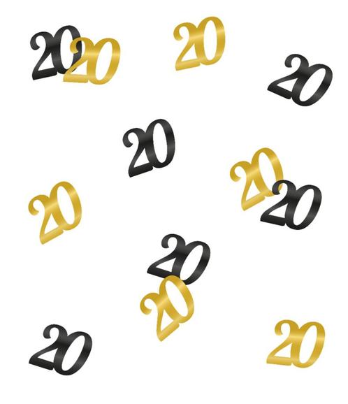 Goud Zwarte Tafelconfetti 20 Jaar 0,5cm, Hobby en Vrije tijd, Feestartikelen, Nieuw, Verzenden