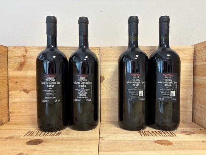 2012 x2 & 2013 x2 Pianirossi, Solus - Toscane IGT - 4, Verzamelen, Wijnen