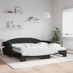 vidaXL Slaapbank met onderschuifbed en matrassen 100x200 cm, Verzenden, Nieuw
