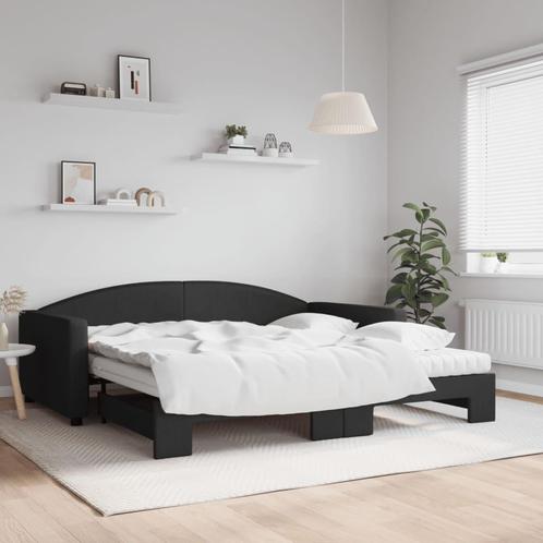 vidaXL Slaapbank met onderschuifbed en matrassen 100x200 cm, Huis en Inrichting, Slaapkamer | Bedden, Nieuw, Verzenden