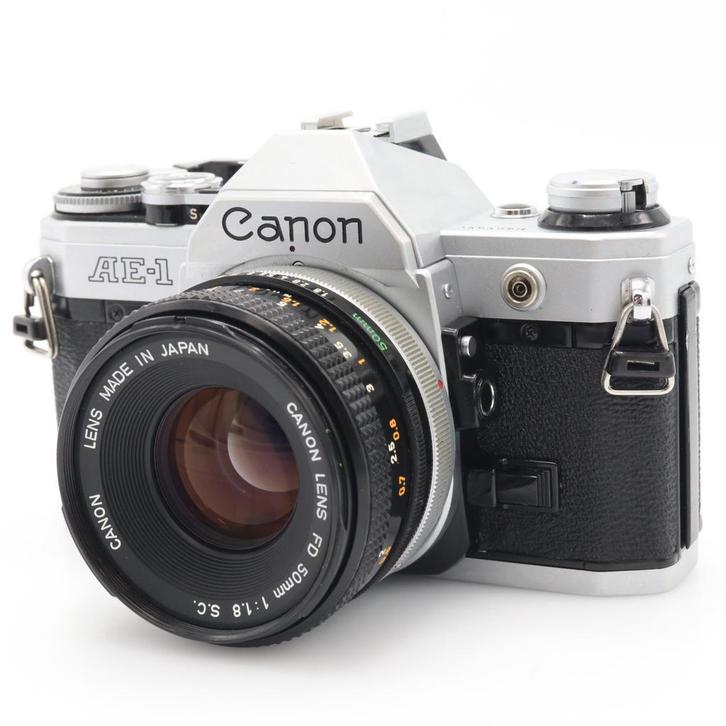 Canon AE-1 zilver + FD 50mm F/1.8 S.C. | Tweedehands, TV, Hi-fi & Vidéo, Photo | Lentilles & Objectifs, Envoi