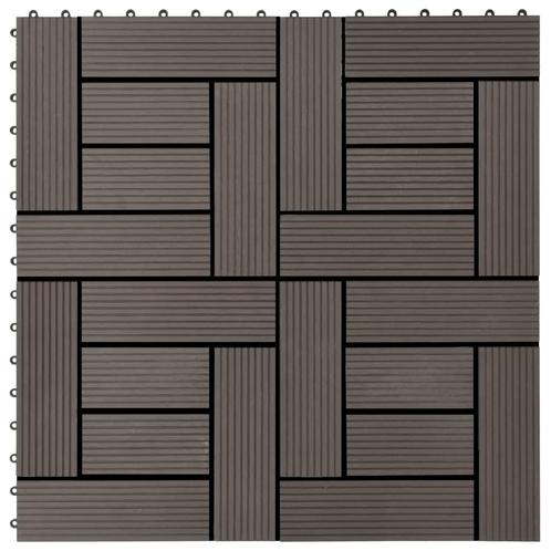 vidaXL 22 st Terrastegels 30x30 cm 2 m² HKC donkerbruin, Doe-het-zelf en Bouw, Vloerdelen en Plavuizen, Nieuw, Verzenden
