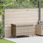 vidaXL Tuinbox met wielen 110x55x73 cm poly rattan grijs, Tuin en Terras, Verzenden, Nieuw