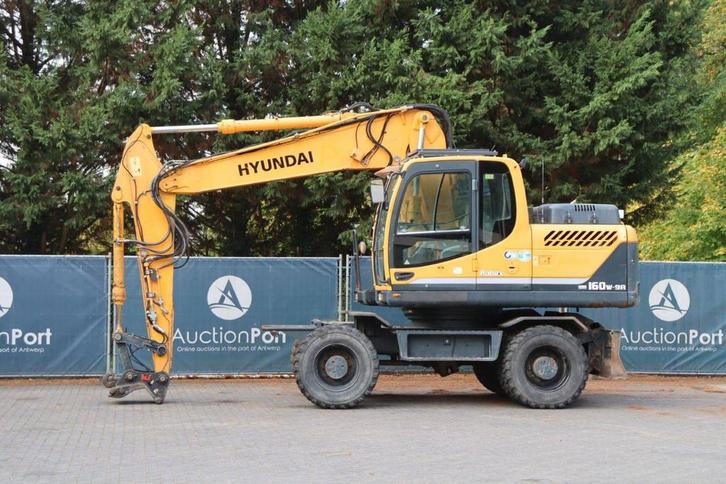 Veiling: Wielgraafmachine Hyundai R160W-9A Diesel 2016, Zakelijke goederen, Machines en Bouw | Kranen en Graafmachines, Ophalen