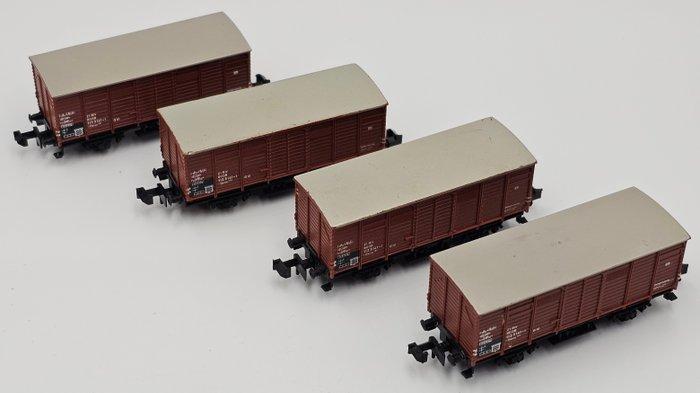 Minitrix N - 3253 - Modeltrein goederenwagon (4) - Set van, Hobby en Vrije tijd, Modeltreinen | N-Spoor