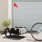 vidaXL Fietstrailer oxford stof en ijzer zwart, Fietsen en Brommers, Verzenden, Nieuw