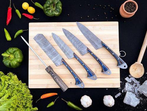 Smith - Keukenmes - Kitchen knife set - Japans blauw hout en, Antiek en Kunst, Antiek | Keukengerei