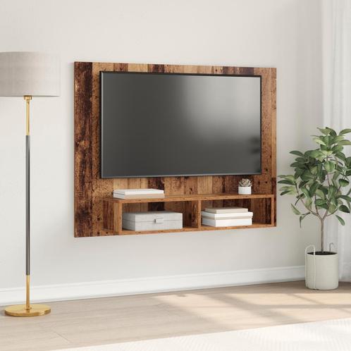 vidaXL Wand TV Kast Oude hout 120 x 23.5 x 90 cm Bewerkt, Huis en Inrichting, Kasten |Televisiemeubels, Nieuw, Verzenden