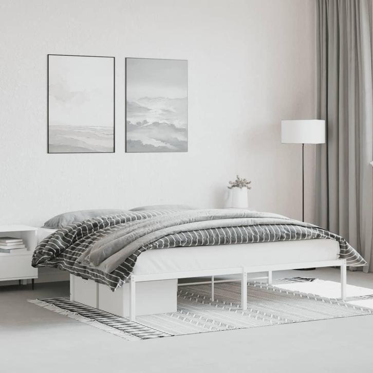 vidaXL Bedframe metaal wit 180x200 cm, Huis en Inrichting, Slaapkamer | Bedden, Nieuw, Verzenden