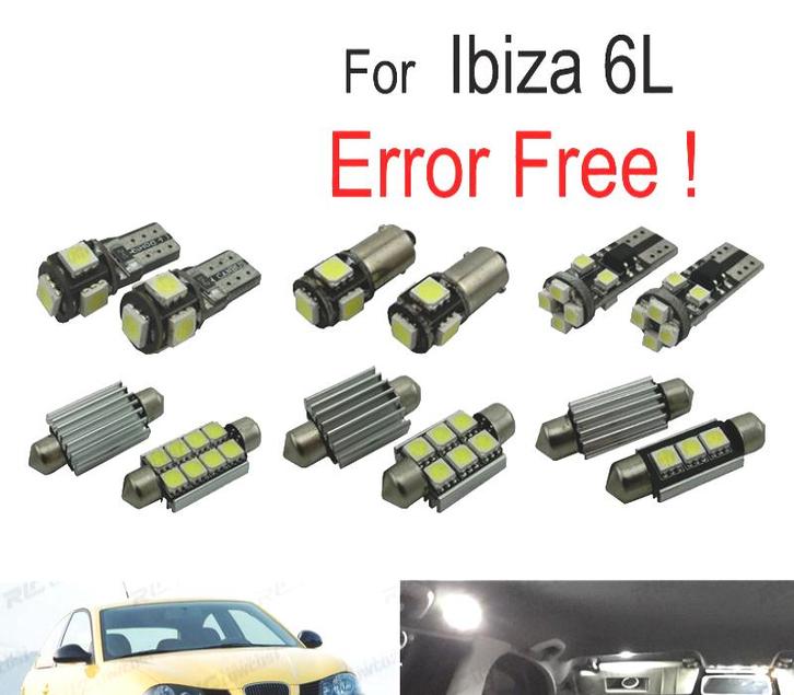 Kit 10 Ampoules Led Intérieur Pour Seat Ibiza Mk4 Mk IV 6L 0, Auto-onderdelen, Verlichting, Verzenden