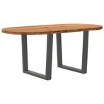 vidaXL Eettafel 180x90x74 cm ovaal massief eikenhout, Huis en Inrichting, Verzenden, Nieuw