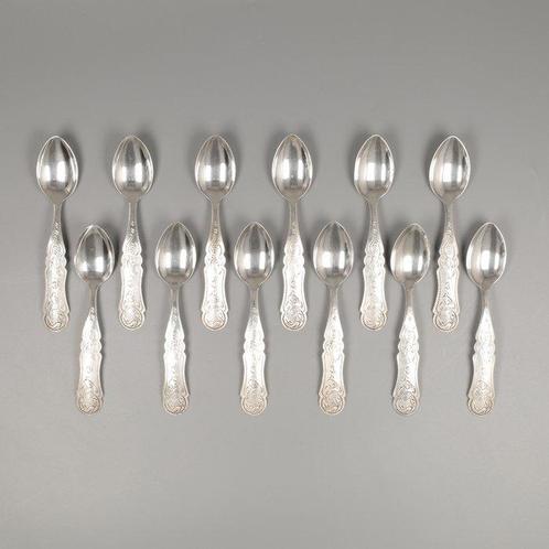 J. Niekerk - Cuillère à café (12) - Argent 835, Antiek en Kunst, Antiek | Zilver en Goud