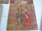 5 Anciens Puzzles en bois avec animaux + 3 planches Disney, Antiek en Kunst