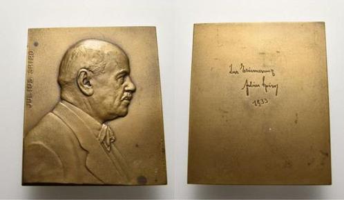Bronze-plakette 1932 Personenmedaille Spiro, Julius 1864..., Postzegels en Munten, Penningen en Medailles, Verzenden