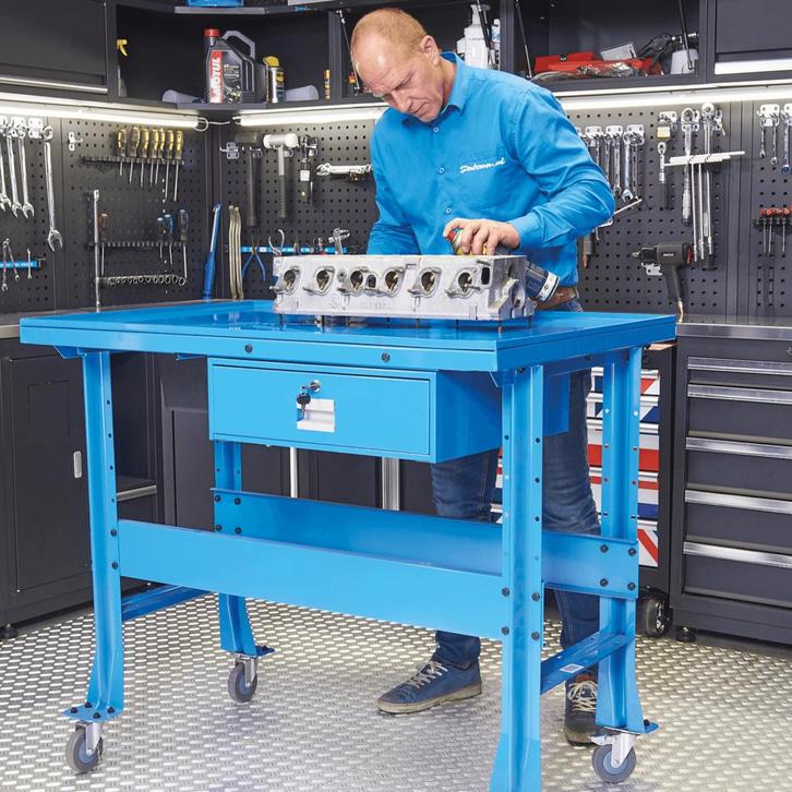 Datona Montagetafel verrijdbaar - blauw - Datona, Doe-het-zelf en Bouw, Werkbanken, Ophalen of Verzenden