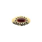 Gouden broche met granaat | Vintage/antiek (dames sieraad), Handtassen en Accessoires, Broches, Gebruikt, Overige kleuren, Ophalen of Verzenden