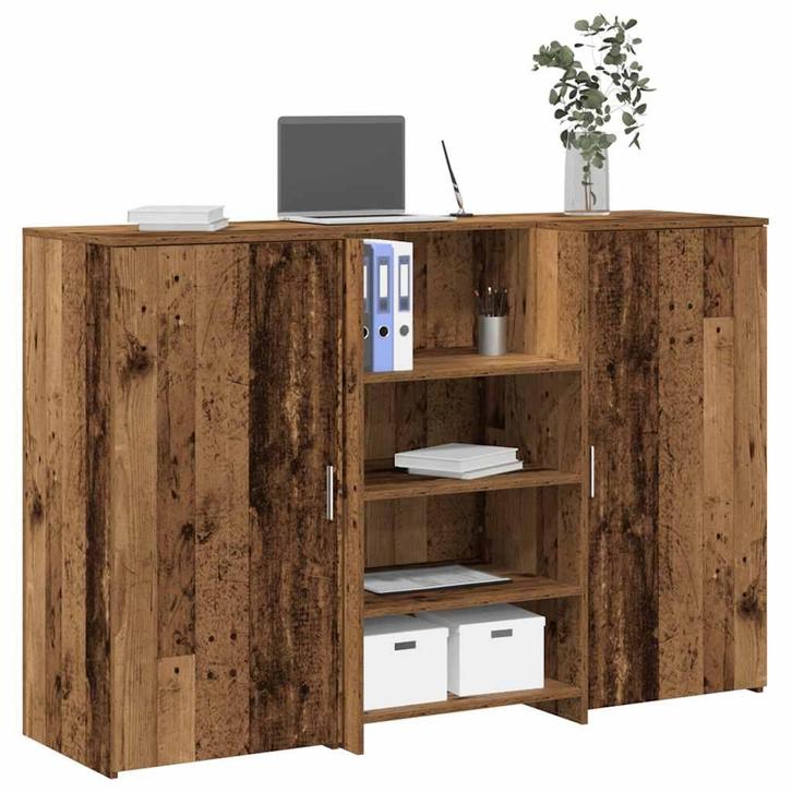 vidaXL Receptiebalie 155x50x103,5 cm bewerkt hout oud, Huis en Inrichting, Bureaus, Nieuw, Verzenden