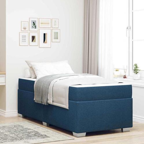 vidaXL Bedframe Blauw 90 x 200 cm Stof, Huis en Inrichting, Slaapkamer | Bedden, Nieuw, Verzenden