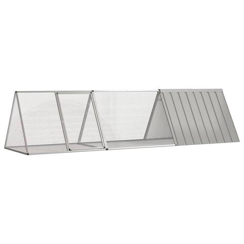 vidaXL Konijnenhok 302,5x80,5x71 cm gegalvaniseerd staal, Dieren en Toebehoren, Knaagdieren en Konijnen | Hokken en Kooien, Nieuw