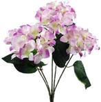 Hortensia Hydrangea Groot Ivory Lila Zijdenbloem New 49 cm, Nieuw