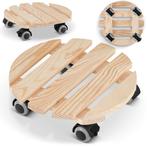 Plantentrolley - rond - 30 cm - licht dennenhout, Ophalen of Verzenden, Nieuw