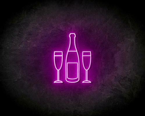 CHAMPAGNE BOTTLE neon sign - LED neon reclame bord, Zakelijke goederen, Horeca | Overige, Verzenden