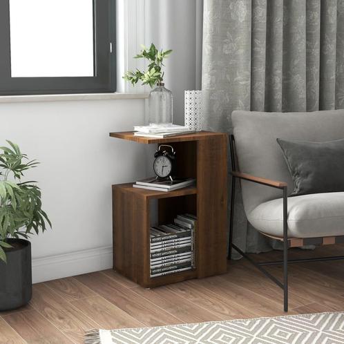 vidaXL Bijzettafel 36x30x56 cm bewerkt hout bruin eikenkleur, Huis en Inrichting, Tafels | Bijzettafels, Nieuw, Verzenden